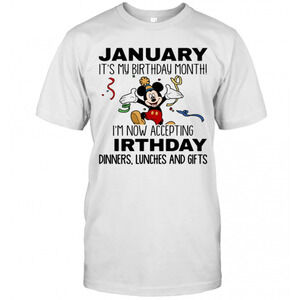 Disney Mickey Mouse January Its My Birthday Month t-shirt